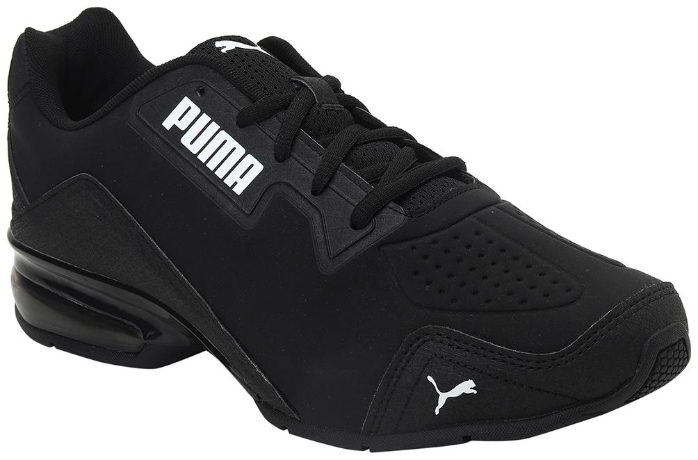 

PUMA Men Textile Fabric Textured Running Shoes Black