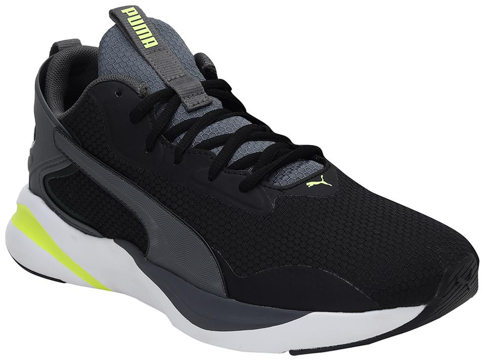 

PUMA Men Textile Fabric Textured Running Shoes Black