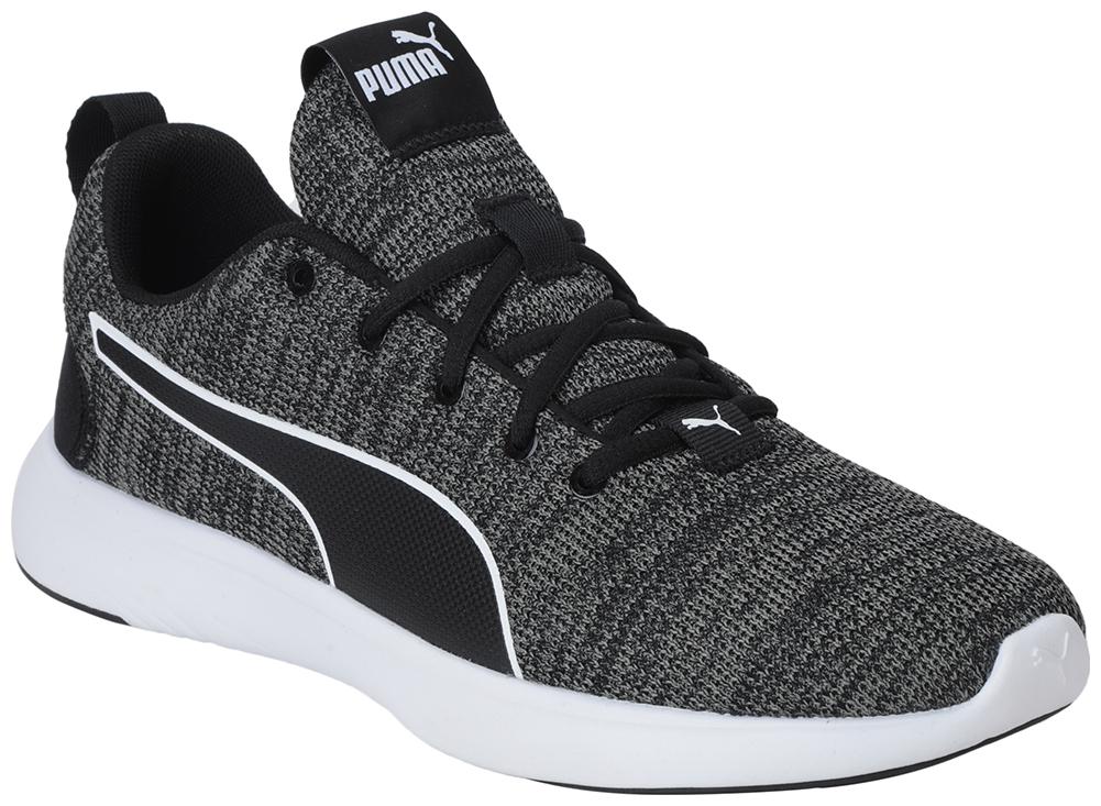 

PUMA Men Textile Fabric Textured Running Shoes Black