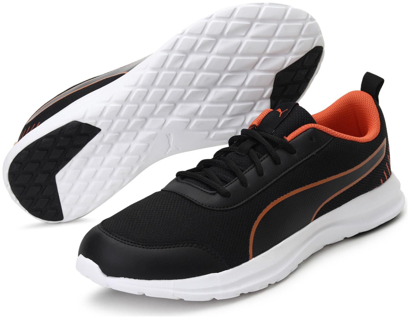 

PUMA Men Textile Fabric Textured Running Shoes Black