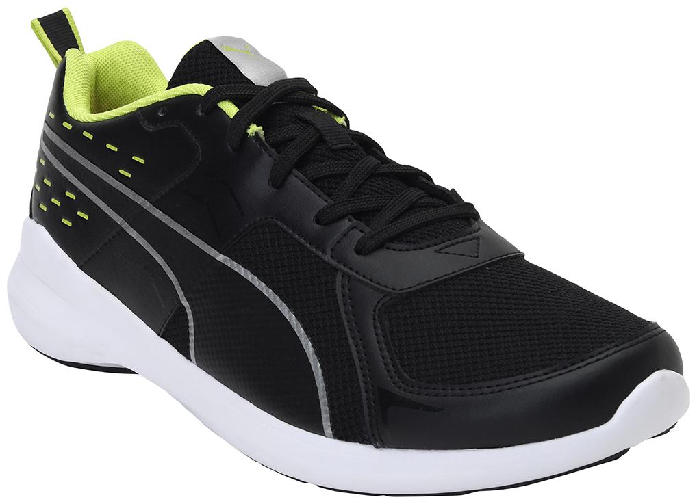 

PUMA Men Textile Fabric Textured Running Shoes Black