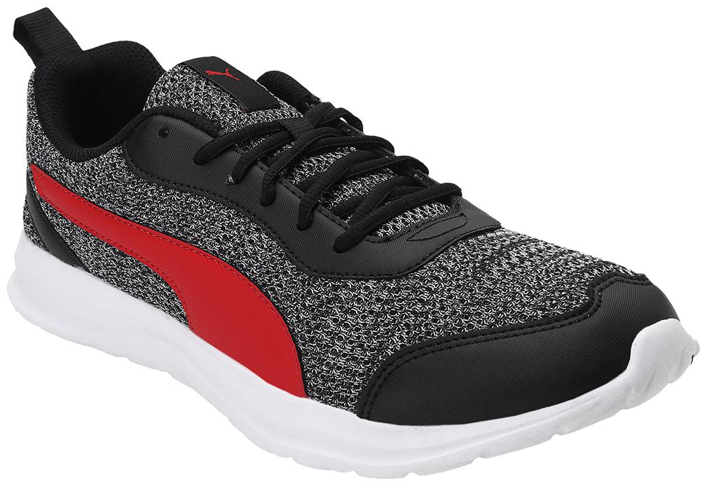 

PUMA Men Textile Fabric Textured Running Shoes Black