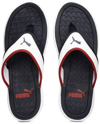 Puma Men White And Navy Lycus Dp Flip Flops