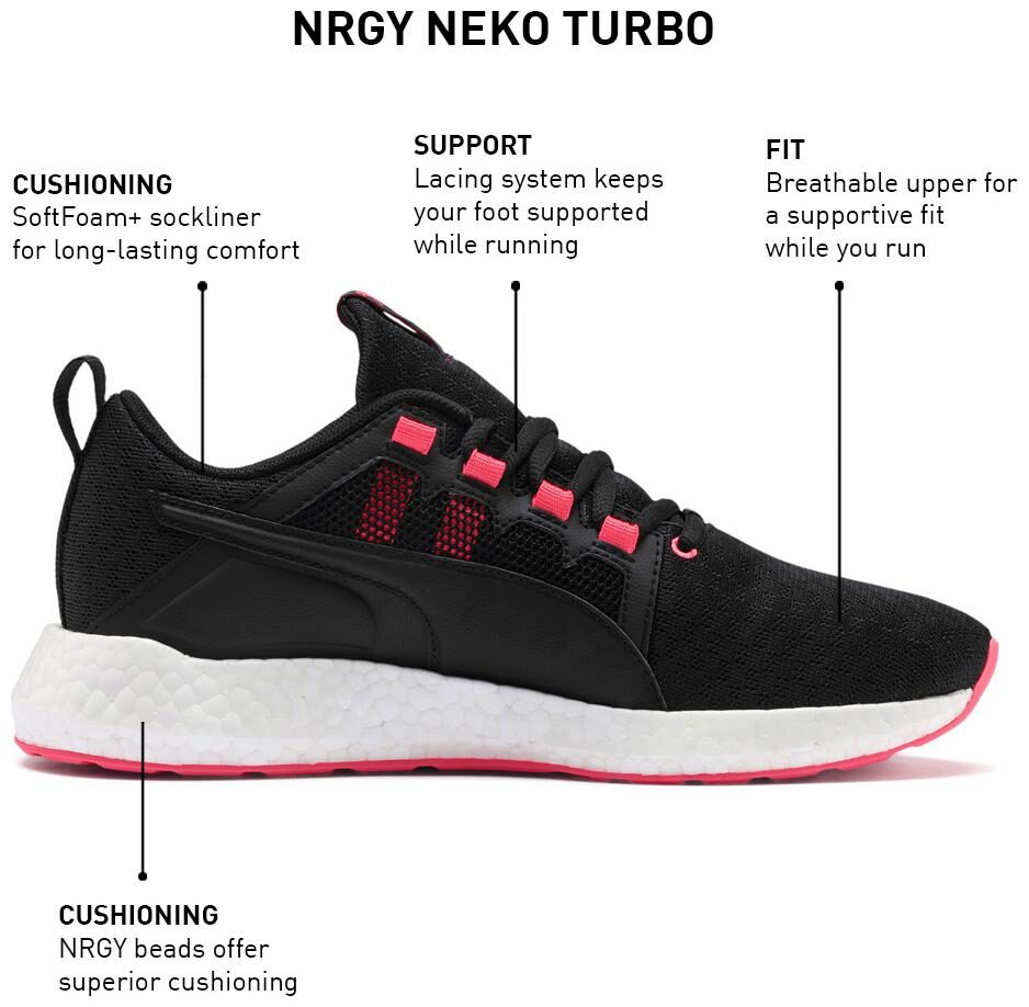 

PUMA NRGY Neko Turbo Wn s Puma Black-Pink Ale Women Running Shoes
