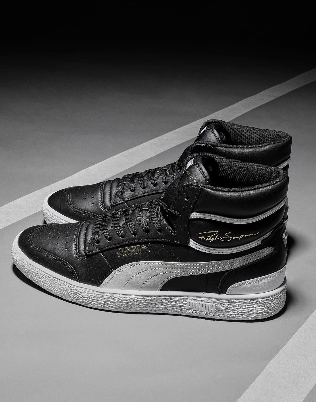 

Puma Ralph Sampson Mid Men Black Classic Sneakers - 370847