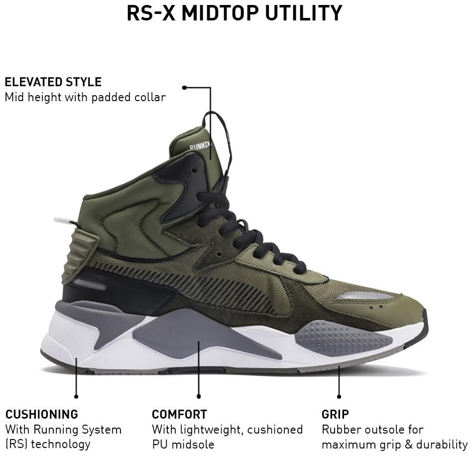 

Puma RS-X Midtop Utility Men Green Sneakers