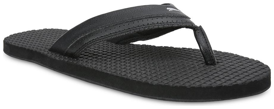 

Puma Men s Shiatsu IDP Black-Silver Black Flipflops