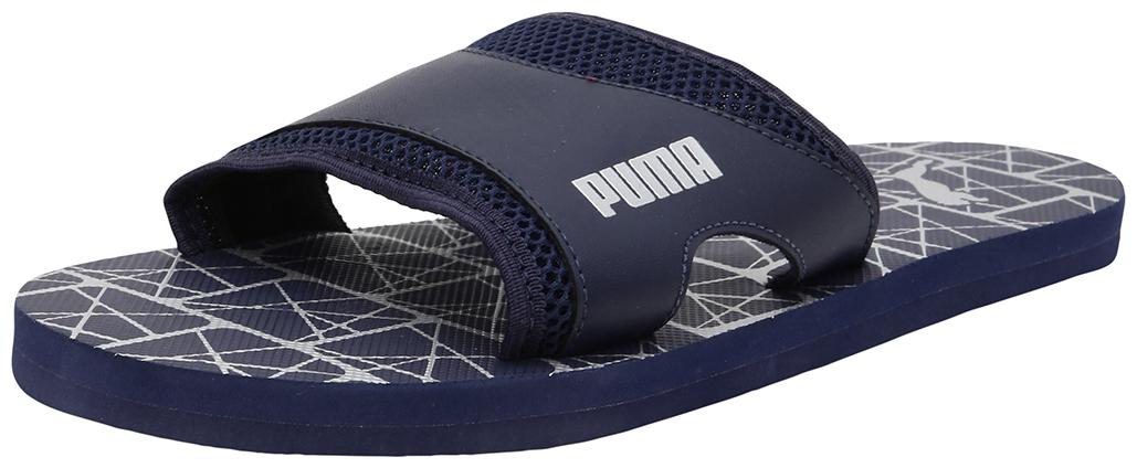 

Puma Men s Stellar Slide IDP Peacoat-Silver Blue Flipflops