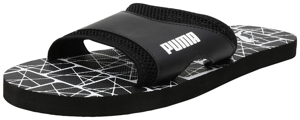 

Puma Men s Stellar Slide IDP Black-White Black Flipflops