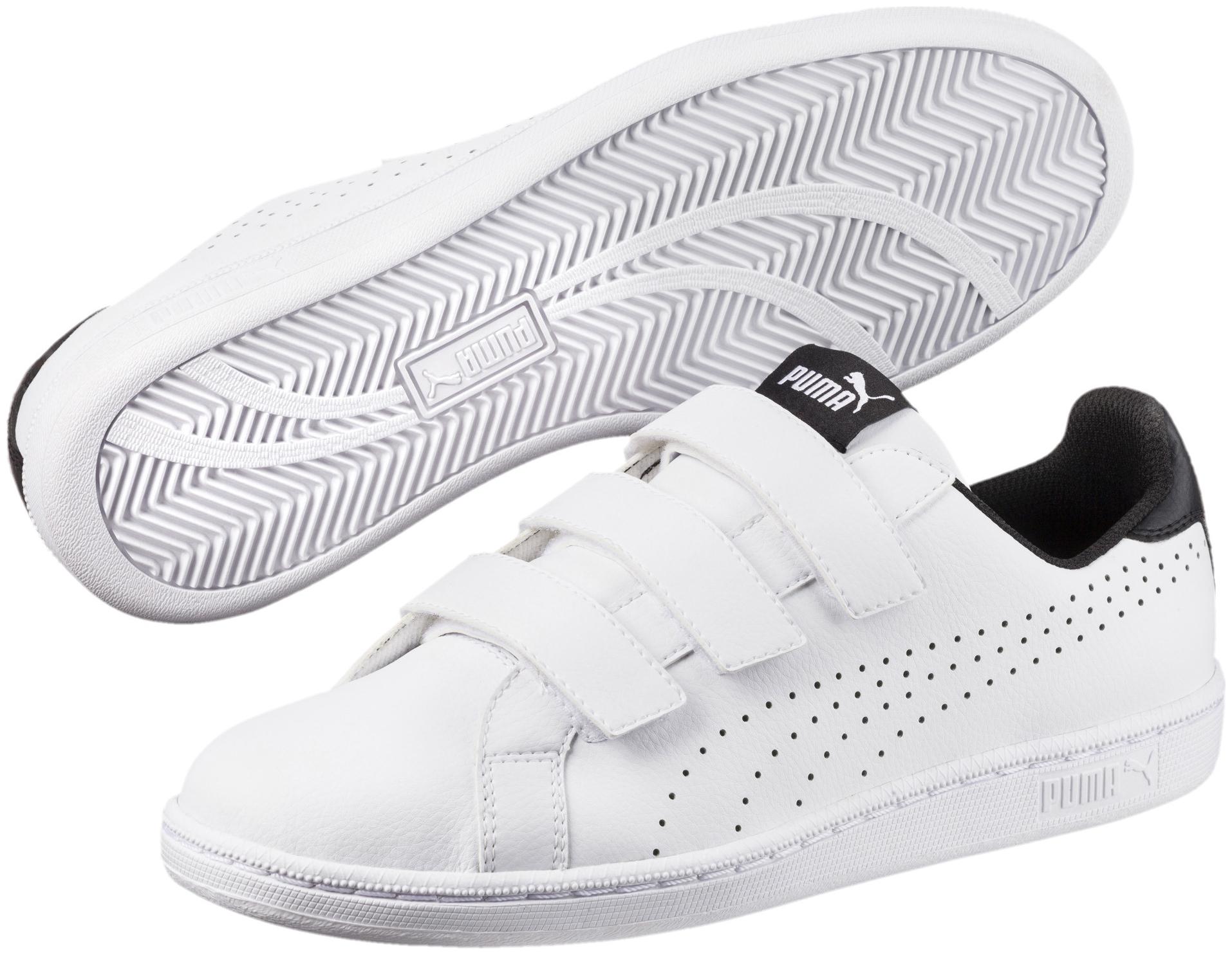 

Puma Smash Velcro Unisex White Classic Sneakers - 363723