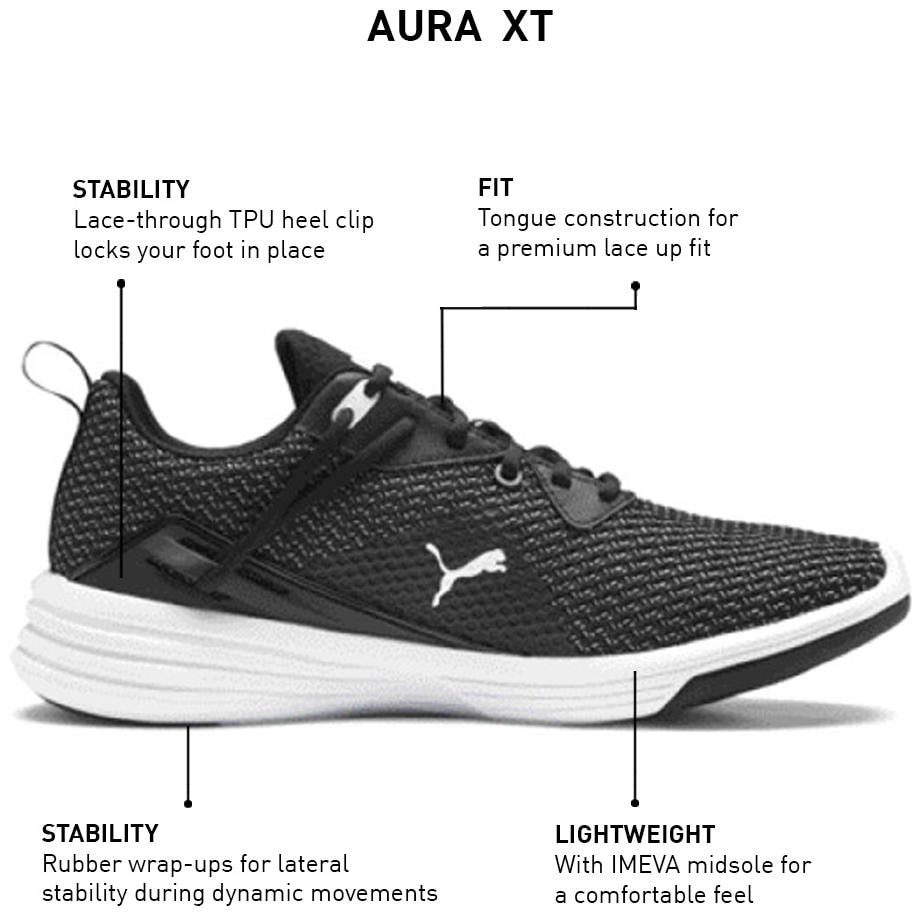 

Puma Men Aura XT Black-White Training Gym Shoes ( Black )