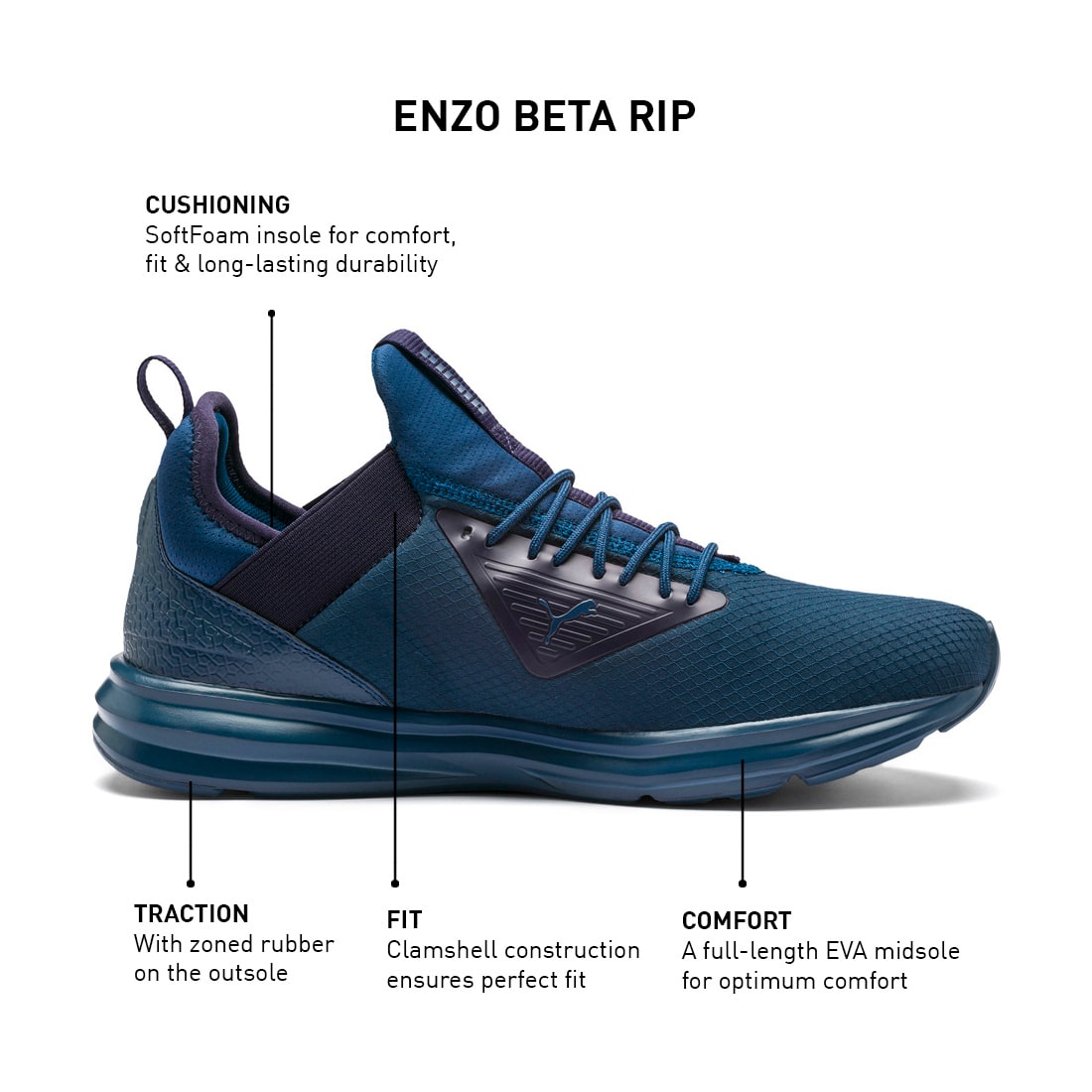 

Puma Men Enzo Beta Rip Running Shoes ( Blue )