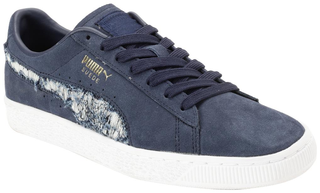 

Puma Suede Ripped Denim Men Blue Classic Sneakers - 369871