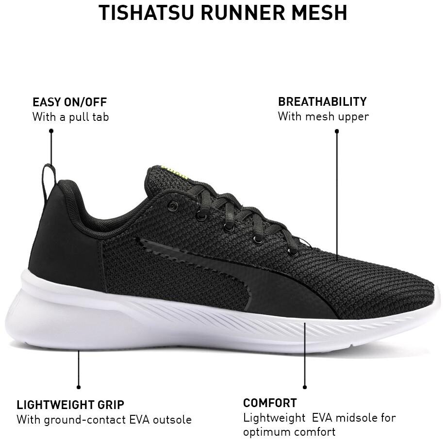 

Puma Men Tishatsu Runner Mesh Black-Safety Y Running Shoes ( Black )