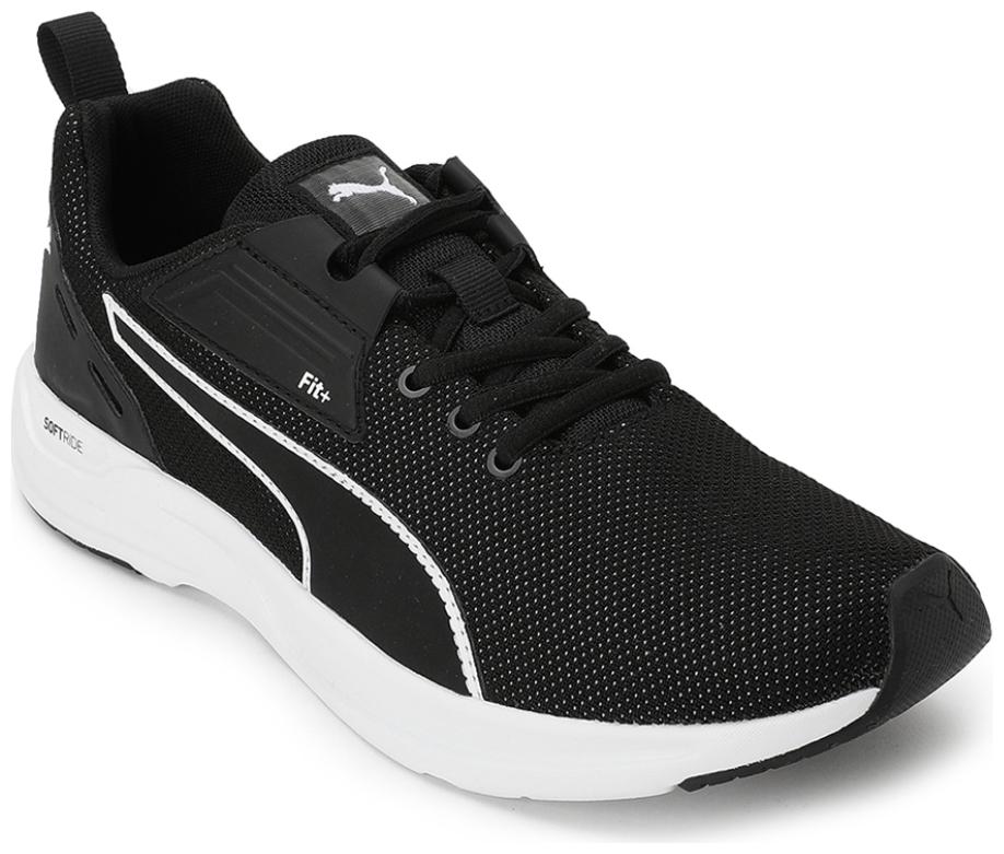 

PUMA Unisex Textile Fabric Textured Running Shoes Black