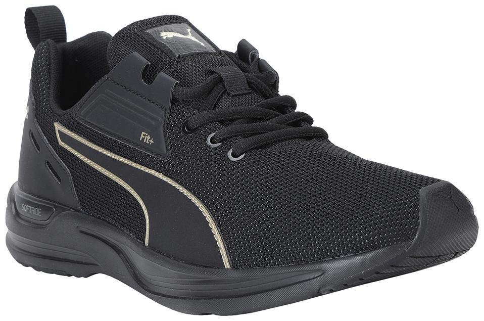 

PUMA Unisex Textile Fabric Textured Running Shoes Black