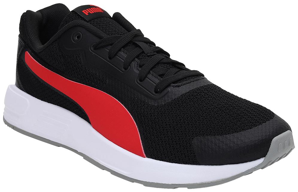 

PUMA Unisex Textile Fabric Textured Running Shoes Black
