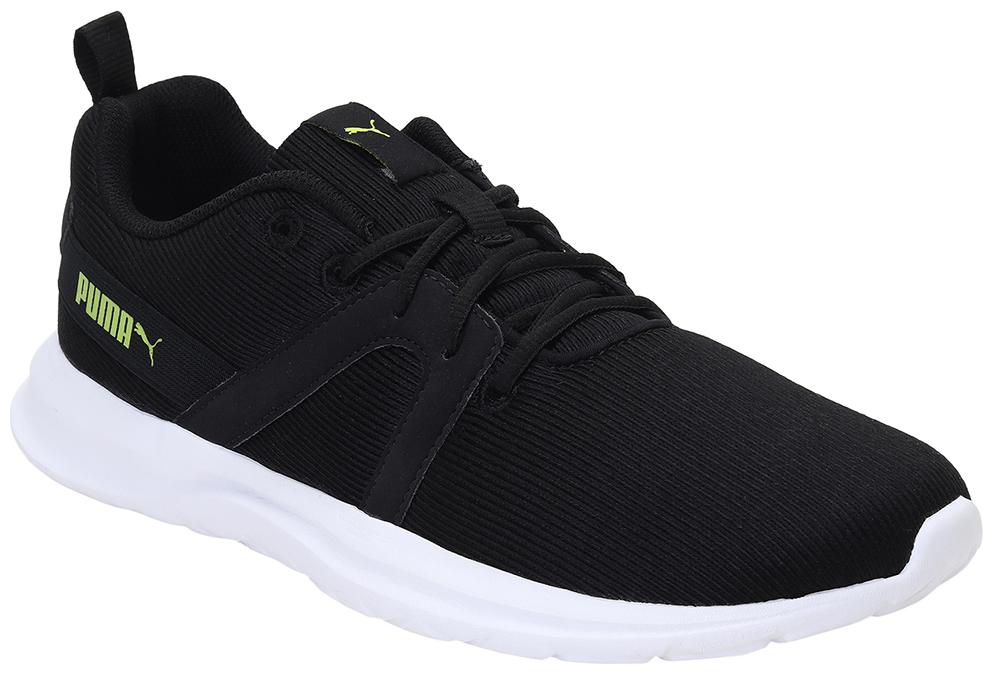 

PUMA Unisex Textile Fabric Textured Running Shoes Black