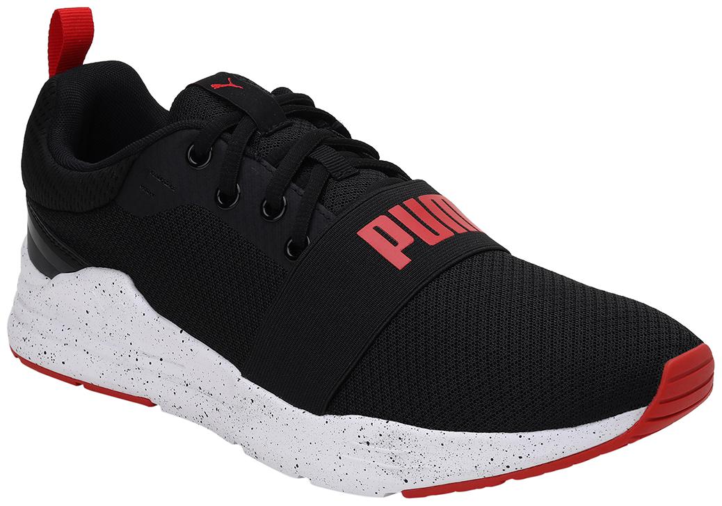 

PUMA Unisex Textile Fabric Textured Running Shoes Black