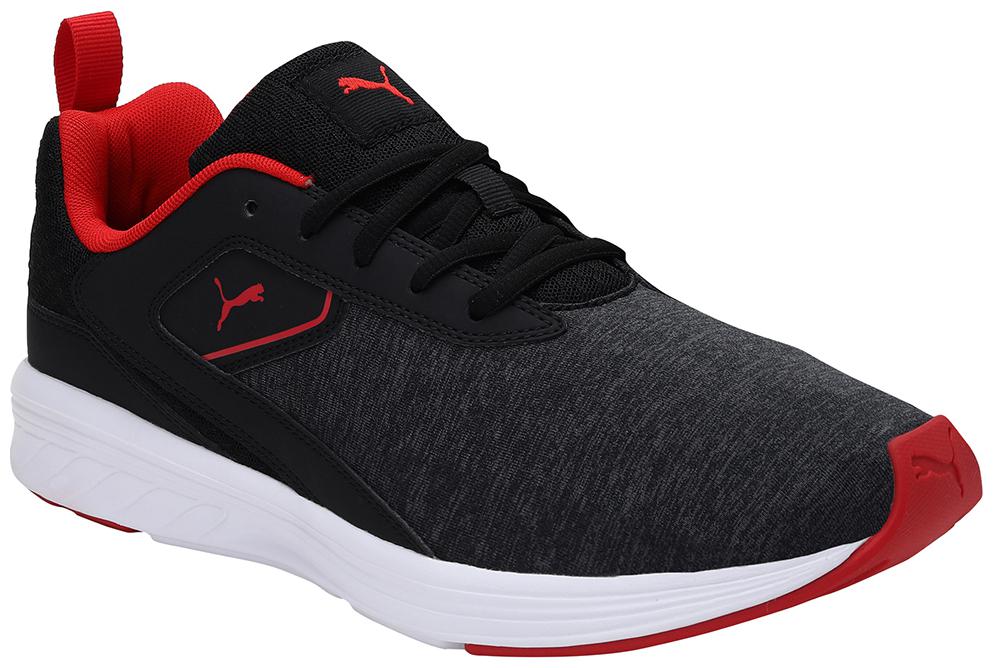 

PUMA Unisex Textile Fabric Textured Running Shoes Black