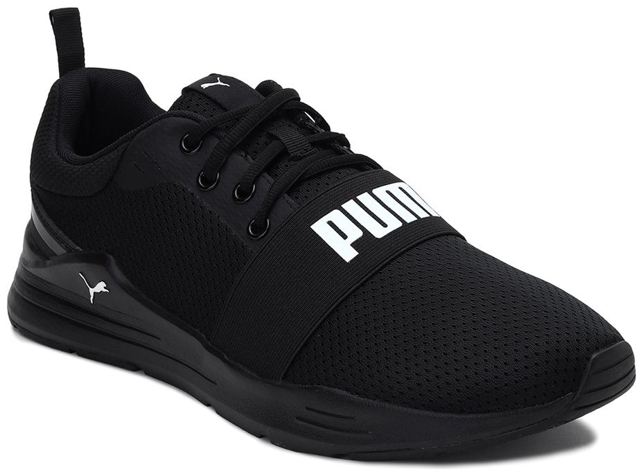 

PUMA Unisex Textile Fabric Textured Running Shoes Black