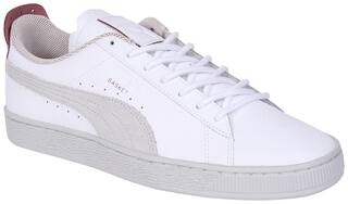 Puma SF Basket LS Riding Shoes For Men (White )