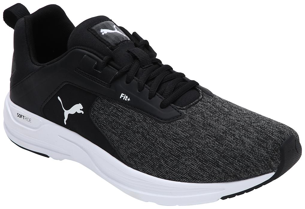 

PUMA Unisex Textile Fabric Textured Running Shoes Black