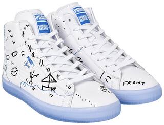 Puma Clyde Mid SM Classic Sneakers Shoes For Men (White)