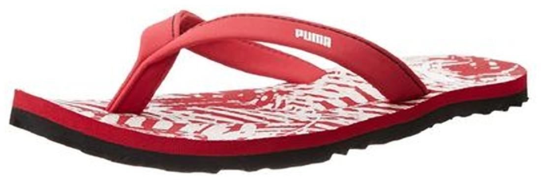 

Puma Women s Red and White Flip-Flops and House Slippers