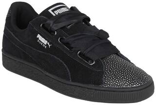 Puma Suede Heart Bubble Wn's Classic Sneakers Shoes For Men (Black)