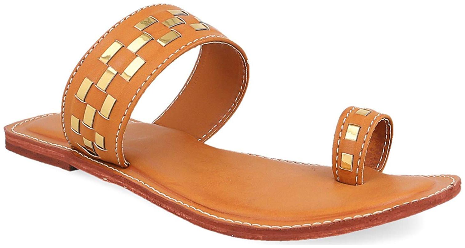 

RA-Rock Women Tan One Toe Flats