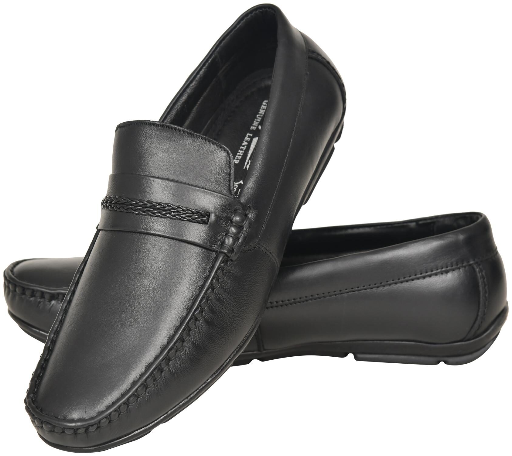 

Red Arrow Men Black Loafers - LEATHER LOAFERS - RABLACKLOAFER1