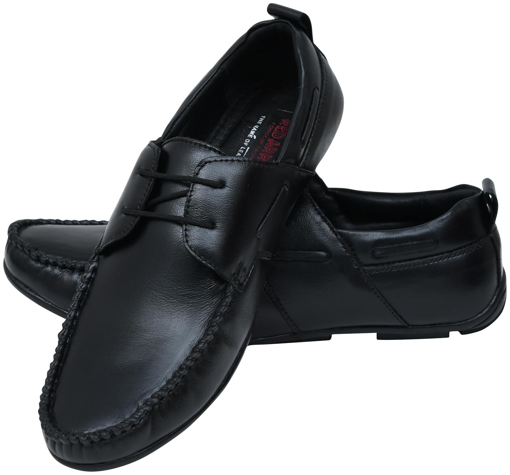 

Red Arrow Holy Lace Black Leather Shoes For Men