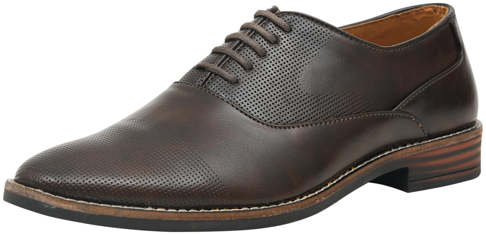 

Red Arrow Mens Patent Leather Formal Brown Lace up Shoes Party Wear Formal Shoes