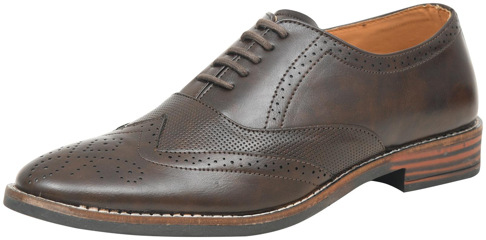 

Red Arrow Mens Patent Leather Formal Broke Brown Lace up Shoes Party Wear Formal Shoes
