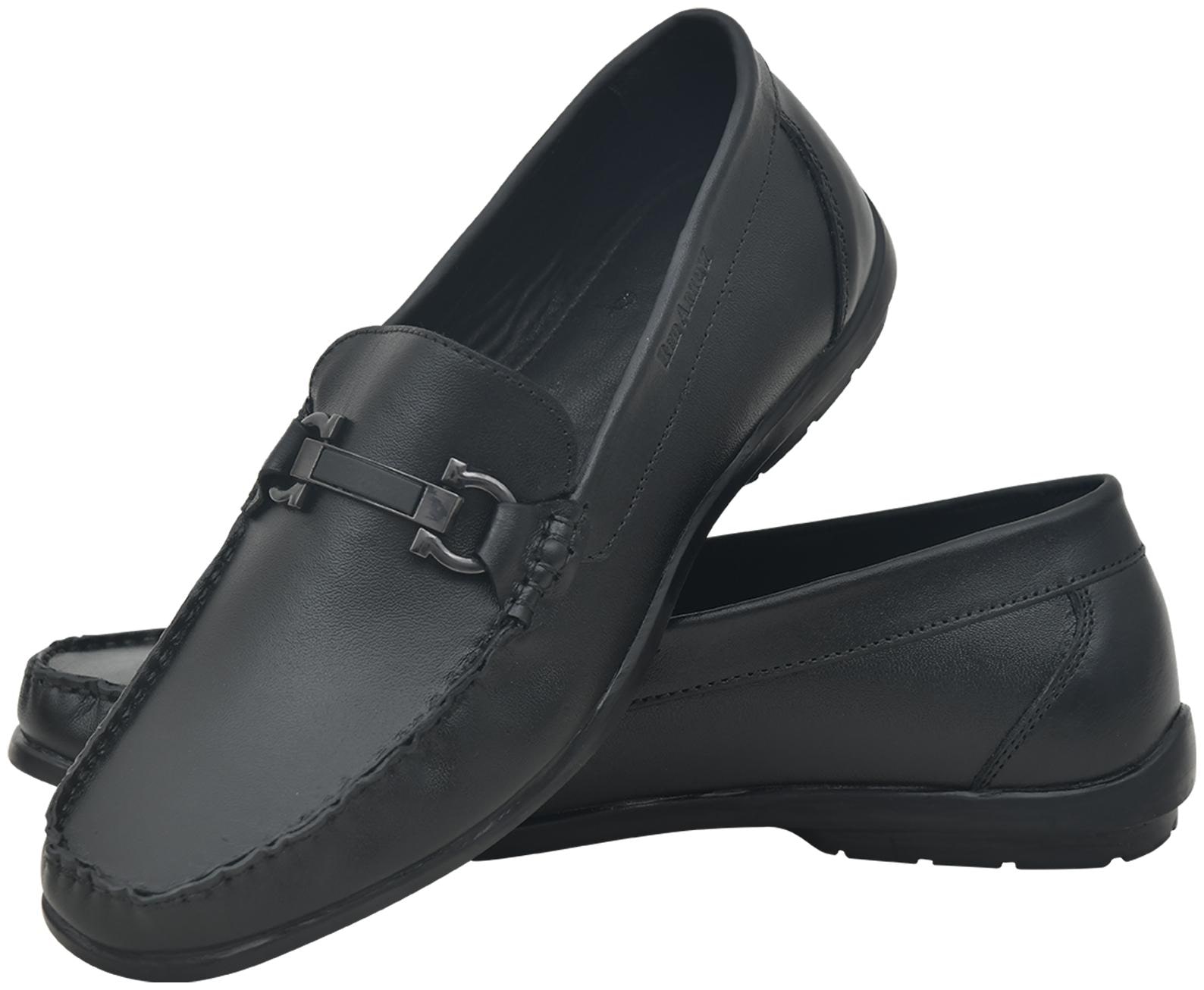 

Red Arrow Men Black Loafers - SLIPON LEATHER LOAFERS FOR MEN - RA7002