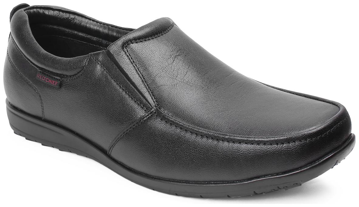 

Red Chief Black Leather Slip On Formal Shoes for Men