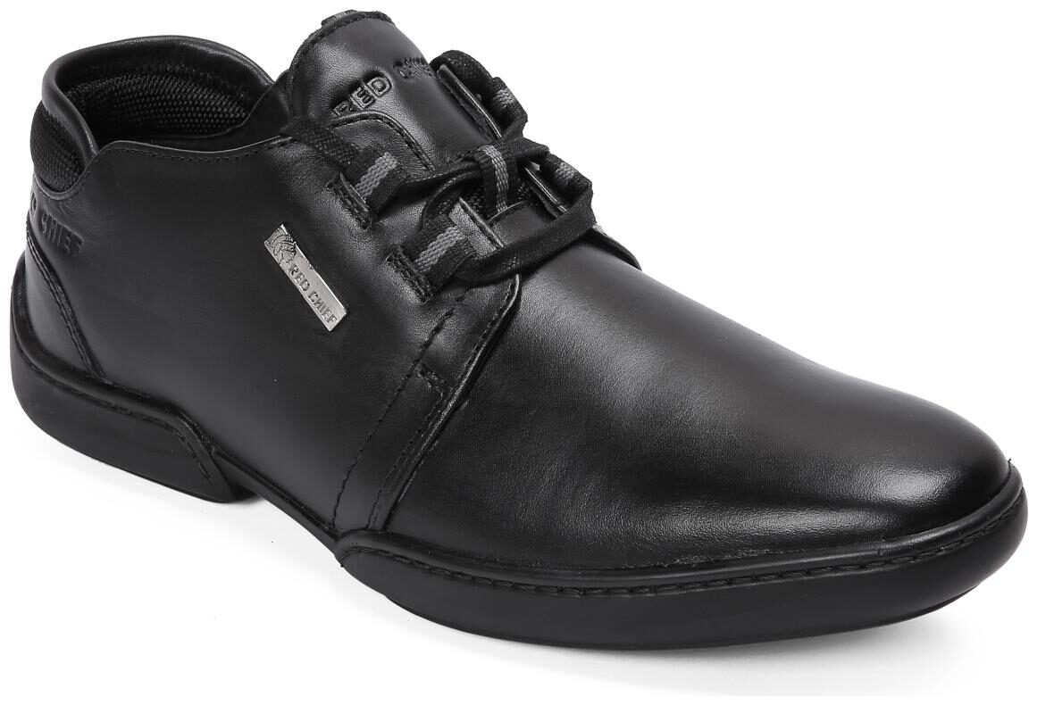 

Red Chief Men s Black Leather Casual Shoes (RC21092 001)