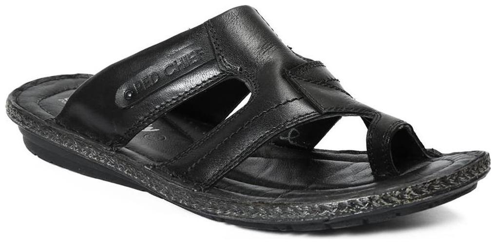 

Red Chief Men s Black Casual Leather Slipper (RC1657 001)