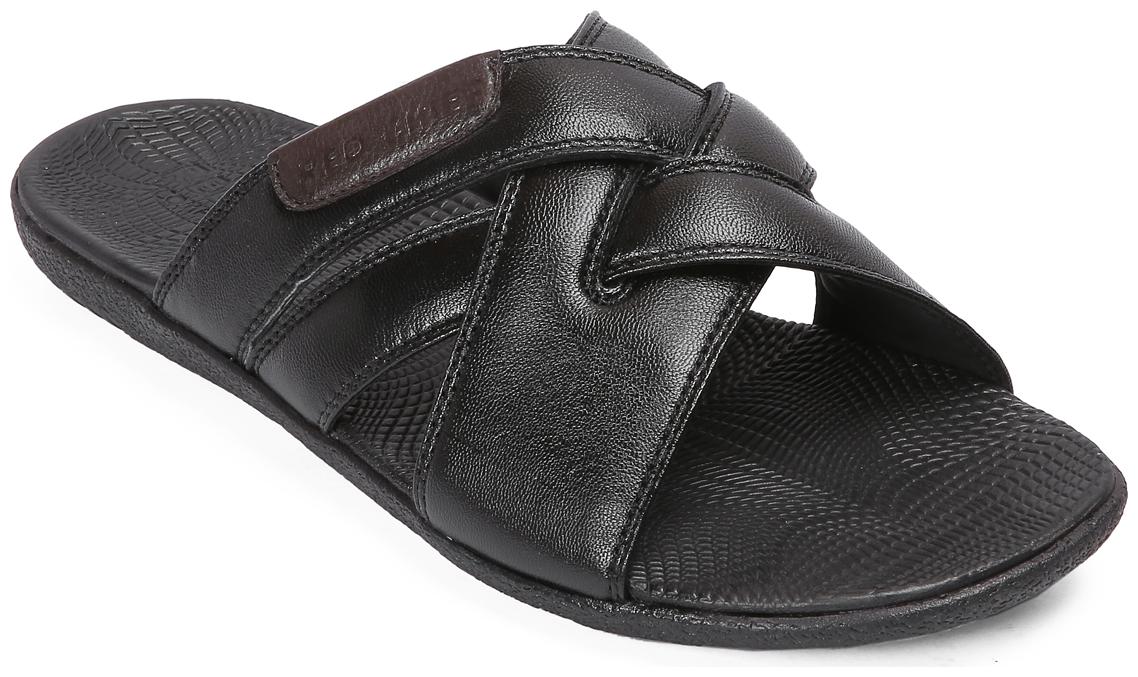 

Red Chief Men Black Outdoor Slippers