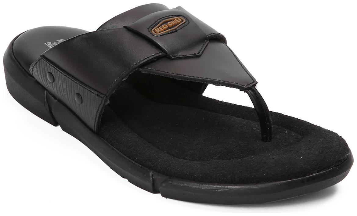 

Red Chief Men Black Outdoor Slippers