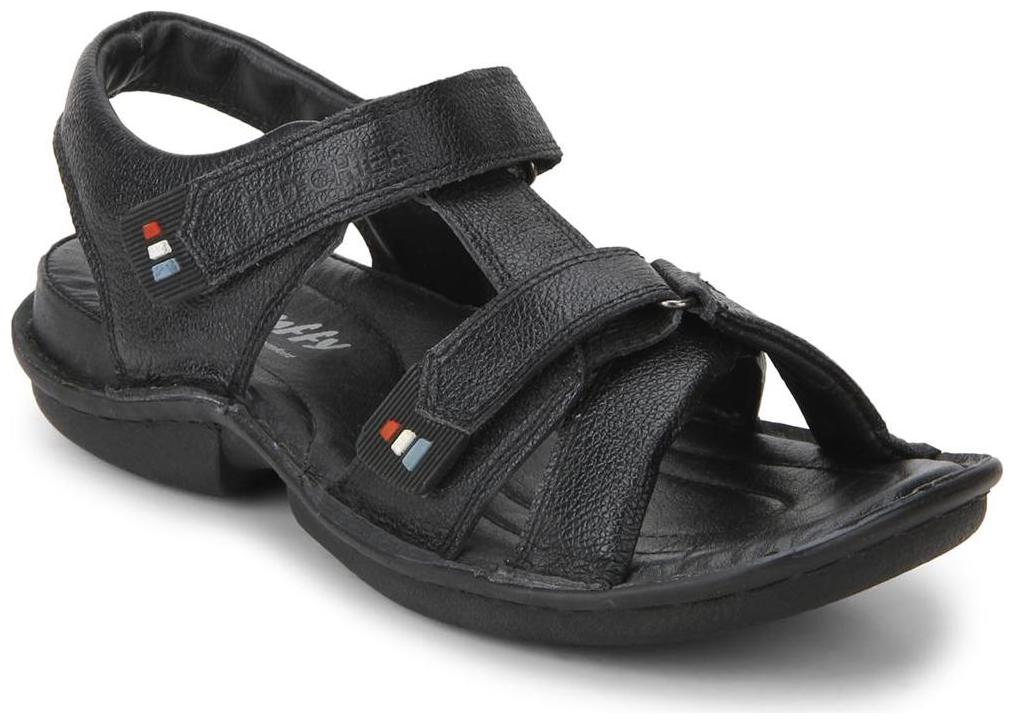

Red Chief Men s Black Casual Leather Sandal (RC0275 306)