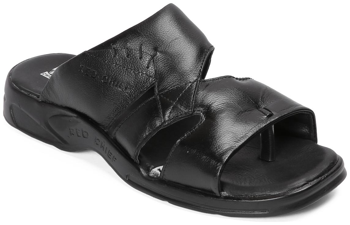 

Red Chief Men Black Outdoor Slippers