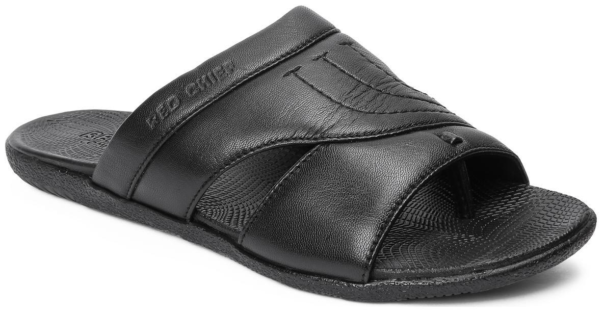 

Red Chief Men Black Outdoor Slippers
