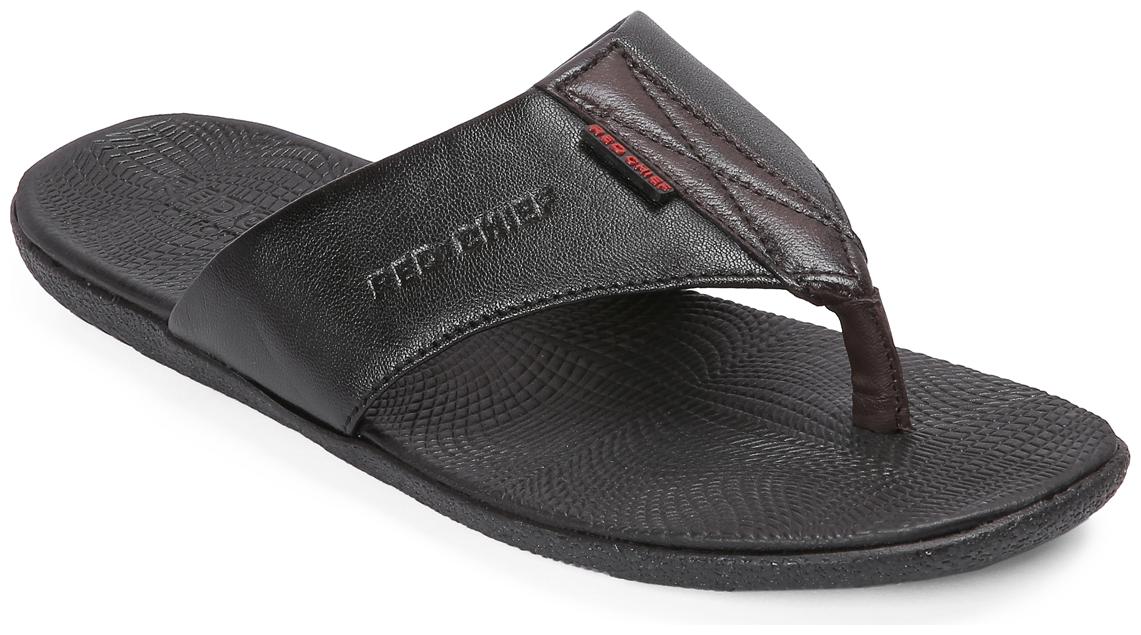 

Red Chief Men Black Outdoor Slippers