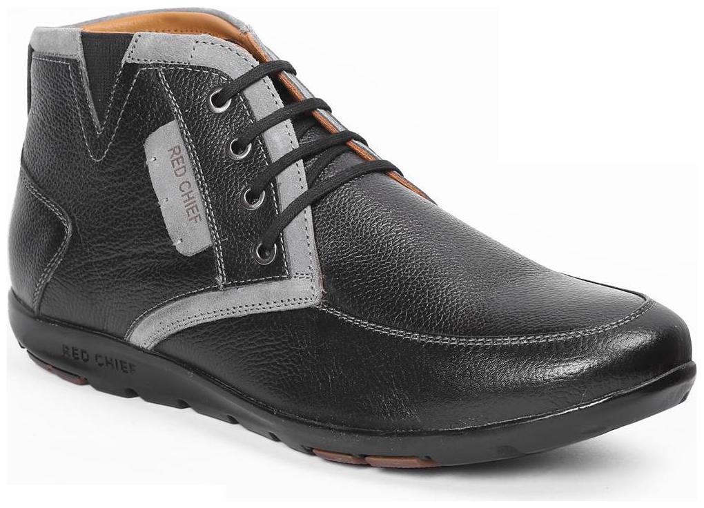 

Red Chief Men s Black Casual Leather Shoes (RC1368A 001)