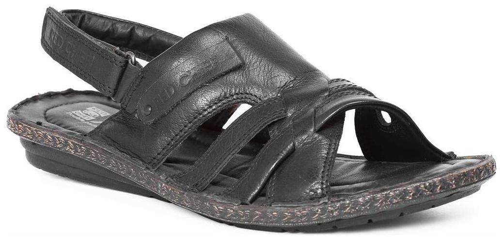 

Red Chief Men s Black Casual Leather Sandal (RC1656 350)