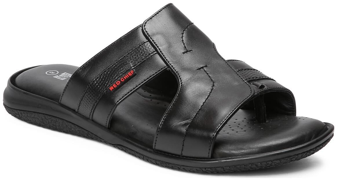 

Red Chief Men Black Outdoor Slippers