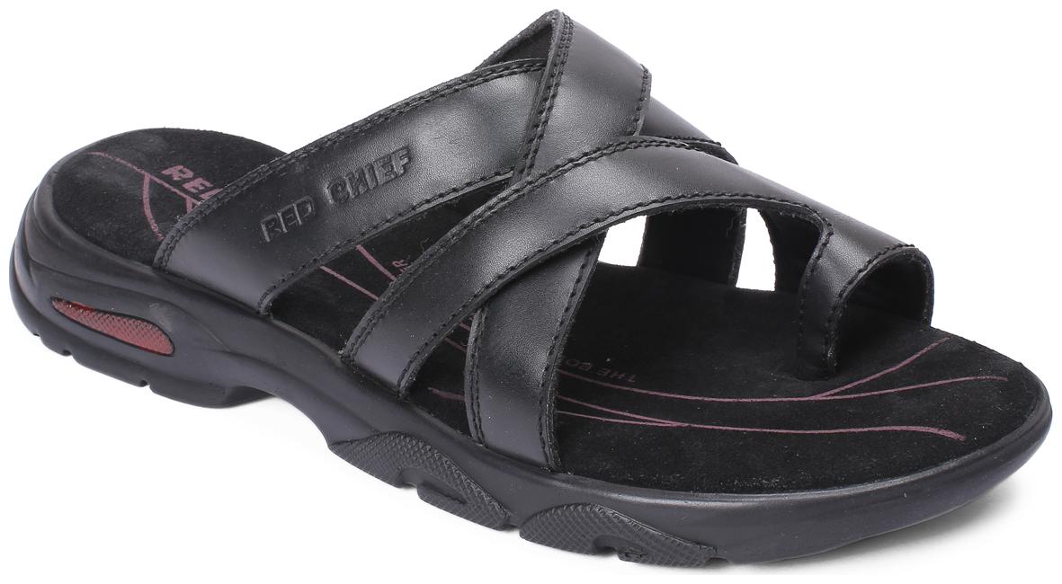 

Red Chief Men Black Slippers Flip-Flops RC3587 001