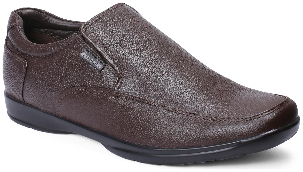 

Red Chief RC1091A Brown Genuine Leather Slip On Formal Shoes for Men